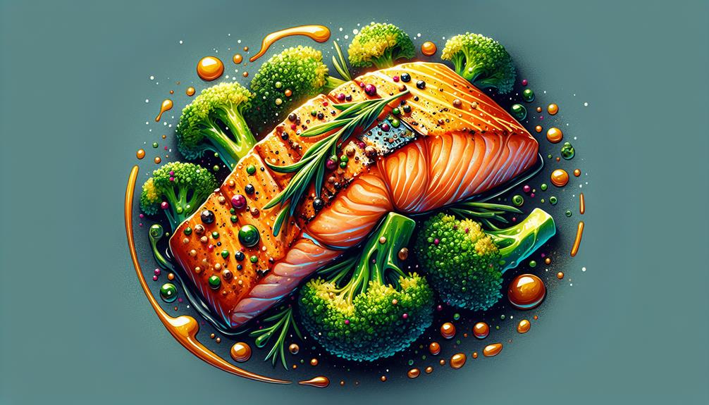 delicious salmon and broccoli