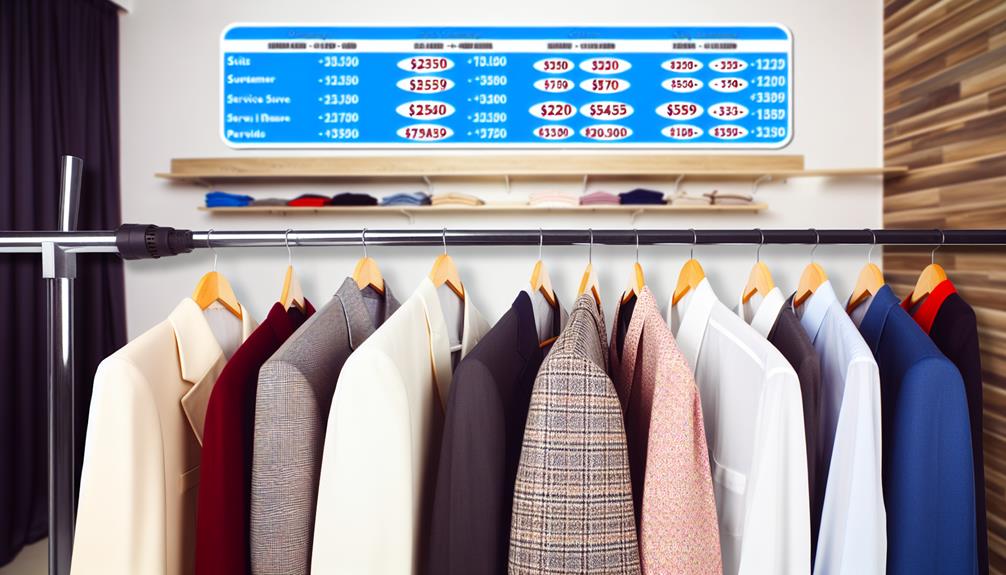 dry cleaning price guide