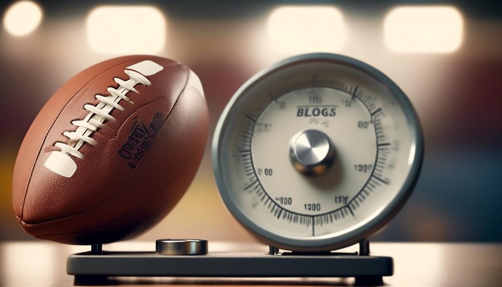 weight of a football